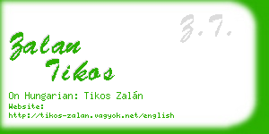 zalan tikos business card
